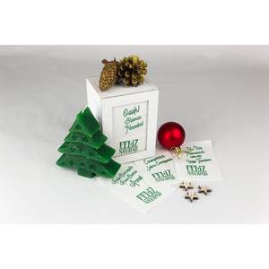 Serviettes en sulfite à motifs de Noël verts 17x17cm 60 pièces B2B - Product Image 1