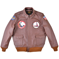 Vestes en cuir Avirex personnalisées OEM/ODM de haute qualité, vente en gros, marque privée, design premium ajustable, noir, col montant