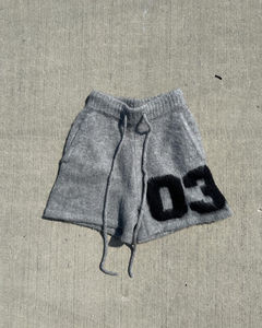 Pantalones cortos deportivos XS personalizados de alta calidad para hombre Mohair de punto informal a rayas con cordón Servicio OEM - Product Image 2