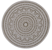 Ensemble de 6 sets de table ronds modernes en coton imprimé, écologiques, de 15 pouces, multicolores, avec design tressé pour la salle à manger