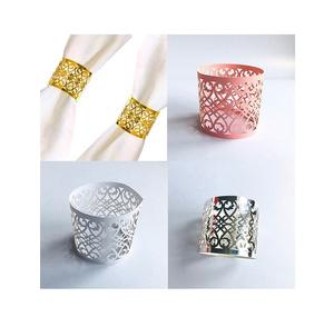 Meilleurs prix de vente ronds de serviette en métal finis porte-serviettes en métal de qualité supérieure pour la décoration de table de dîner de fête de mariage - Product Image 5