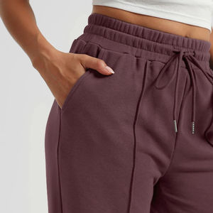 Pantalons de survêtement pour femmes de haute qualité, style ample évasé, streetwear léger, taille élastique, poches latérales, matière 100% coton - Product Image 5