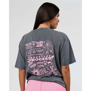 T-shirt surdimensionné 300g en tissu épais - Impression numérique - Coupe compressée - Rose foncé délavé - Product Image 2