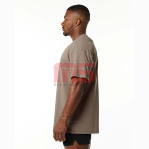 2025 New Arrival High Street Style 100% Cotton Crewneck Loose Fit <b>T</b>-<b>Shirt</b> For <b>Men</b> Breathable Short Sleeve Gym Top - Product Image 2