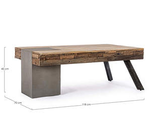 Table basse en bois dans le support en métal dans la conception et la couleur adaptées aux besoins du client faites pour l'usage de salon et d'hôtel - Product Image 4