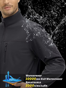 <b>Work</b> Wear Zipper Windproof Waterproof <b>Fleece</b> Lining Casual 5XL OEM New Custom Design Men's Unisex Softshell Jacket Winter - Product Image 5