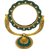 Miroir sur pied portable de qualité supérieure, cadeaux de mariage, décoration artisanale pour la maison, miroir décoratif moderne plaqué or