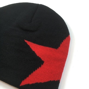 Gorro de Invierno de Punto Cálido Unisex de Moda Clásica Hip Hop OEM, Diseño de Estrella Roja Jacquard Personalizado, Gorro Jacquard Premium - Product Image 6