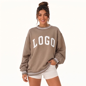 Custom Logo Women's Soft Cotton Mock Neck Streetwear Embroidered <b>Jumper</b> Fleece Oversized Pullover Women Mockneck Sweatshirt - Product Image 1