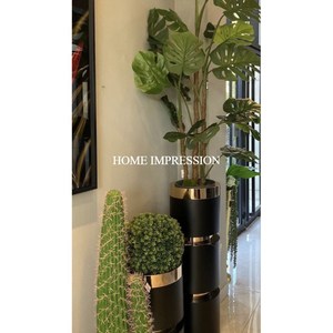 Magnífica nueva colección 2025 macetas de flores cromadas ecológicas para decoración de jardín y balcón Oro Negro pulido lujoso - Product Image 2