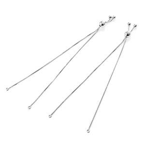 92.5 Sterling <b>Silver</b> 0.9mm Box Chain <b>Slider</b> Bolo Bracelet Base-Gold Plated Adjustable 4-8 Inch Slide Bracelet <b>Slider</b> Clasp - Product Image 1