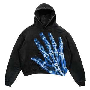 Sudadera con capucha lavada con ácido de algodón 100% de alta calidad High Street Washing Old Stone Washed Vintage Hoodie - Product Image 1