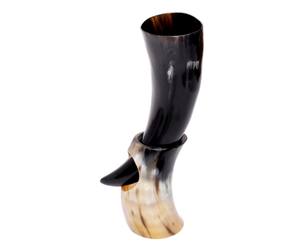 Corne à boire Viking avec support en métal véritable corne de Vikings fabriquée à la main pour bière vin tasse de corne originale - Product Image 6