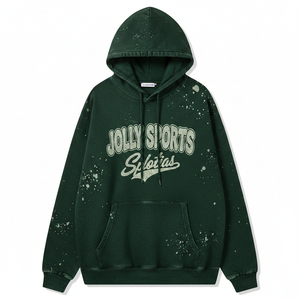 Sweat à capuche pour femme en coton et polyester, polaire brossé, GSM, vert foncé, toucher doux, logo personnalisé imprimé à l'écran, sweat-shirts basiques pour femmes - Product Image 6