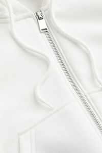 Women's Custom Workout Full-<b>Zip</b> Hoodie US Size Fitness <b>Crop</b> Top with Front Logo Cotton Fabric Drop Shoulder and Loose Fit Zipper - Product Image 5