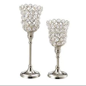 Amazing Design Metal <b>Crystal</b> Silver <b>Candle</b> Holder for Home Event Wedding Decorative Tabletop <b>Crystal</b> <b>Candle</b> Stand - Product Image 4