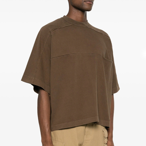 Camiseta de Moda Otoñal 100% Algodón Orgánico Ecológica con Estampado Personalizado, Estilo Urbano, Corte Holgado, Mangas Cortas Raglán para Hombre - Product Image 2