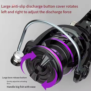 Moulinet de pêche spinning pour eau salée à longue portée avec corps métallique anti-corrosion, idéal pour la pêche en ruisseau ou en lac – Option de vente en gros pour les détaillants - Product Image 4