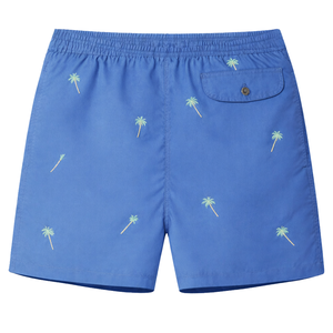Shorts de Baño Azules para Hombre, Estampado Tropical, Secado Rápido, Traje de Baño con Cintura Elástica - Product Image 2