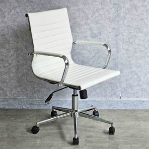 Modern Mid-Back Swivel Office Chair HOM1007-02 Leather Upholstered with Adjustable Height and Headrest for Home and Workshop - Product Image 2
