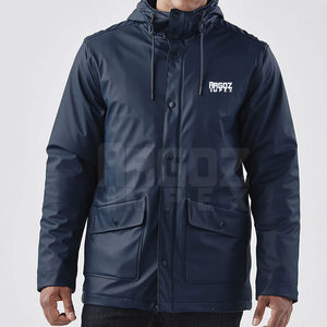 เสื้อกันฝนผู้ชายคุณภาพสูงสำหรับฤดูหนาว บริการ OEM ผลิตตามสั่ง คอเสื้อมีฮู้ด โลโก้ด้านหน้า แห้งเร็ว ระบายอากาศได้ดี ขายตรงจากโรงงาน - Product Image 6