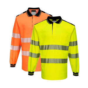 Men's 2025 <b>High</b> Visibility Reflective Safety <b>T</b>-<b>Shirt</b> Long Sleeves Construction Hi <b>Vis</b> Workwear Made of Polyester Style Vest - Product Image 3