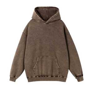 Sweat-shirts vintage d'hiver pour hommes, 100% coton lourd, 350 grammes, de haute qualité, lavés à l'acide, coupe classique, unis, avec poches - Product Image 4