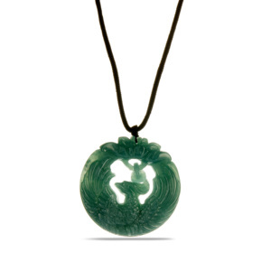 Collar con colgante de fénix tallado en jadeíta Olmec, 240 quilates, joyería de moda - Product Image 1