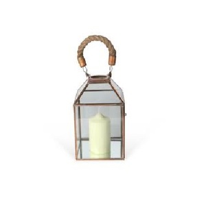 Lanterne en verre de style vintage en métal antique doré Lanternes artisanales décoratives pour la maison pour fournitures de Noël - Product Image 6