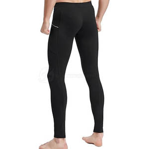 Leggings de fitness taille haute sans couture pour hommes, extensible dans les quatre sens, grande taille avec poches profondes, méthode de tissage tricoté - Product Image 4