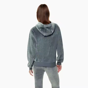 Top Tendance En Gros Femmes Velours Hoodies Anti Empilage Street Wear Respirant Anti Rides Hoodies pour Femme avec Couleur Personnalisée - Product Image 4