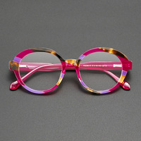 Lunettes de vue unisexes tendance, monture optique épaisse en acétate bicolore effet écaille de tortue, fabriquées à la main