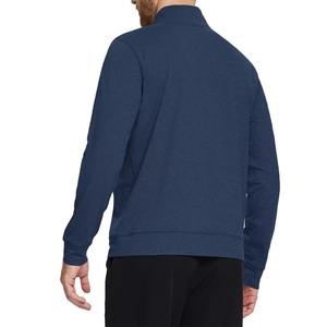 Suéter de punto de forro polar raglán con cremallera de un cuarto para hombre, transpirable, de color liso, informal, para invierno, de cachemira - Product Image 6