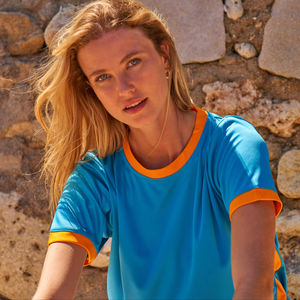 Ultifresh Casual Performance Anti-Wrinkle Minimalist Embroidered Woven Solid Breathable O-Neck Dri-Fit Polyester Regular T-<b>Shirt</b> - Product Image 2