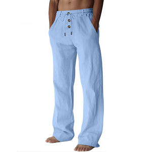 Pantalon d'été pour hommes, style outillage extérieur, mode américaine, pantalon tricoté pour hommes, grande poche, taille moyenne, décontracté, coton solide. - Product Image 1
