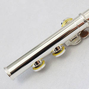 Flauto Traverso di Alta Qualità a 16 Fori Chiusi, Placcato in Argento, con Meccanismo del Mi e Custodia in Legno e Pelle - Product Image 5