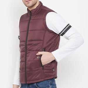 <b>Men</b> Custom <b>Canvas</b> Waterproof Plus Size Casual Spring Bubble Sleeveless Puffer Vest <b>Jacket</b> - Product Image 3