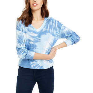 Maglietta leggera e comoda a costine tie-dye Crave Fame per ragazze, colore blu, taglia media - Moda per ragazze - Product Image 1