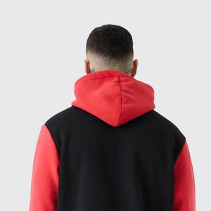 Nouveauté, sweat-shirt pour homme en coton et polyester, tricoté uni, écologique, respirant, surdimensionné, couleur contrastée, sans cordon de serrage, pull-over pour homme - Product Image 5