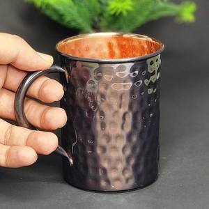 Tasses à mules en cuivre de qualité supérieure Fabricant indien sans plomb Verres martelés à la main pour les cadeaux - Product Image 4
