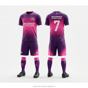Nouveau design 2026 Maillots de football 100 % polyester solides Kits de football personnalisés pour équipes Séchage rapide Anti-transpiration Imprimé par transfert thermique UPF 50 - Product Image 2