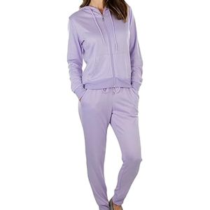 Ensemble de survêtement actif pour femmes, 2 pièces, à capuche, imprimé uni, coupe ajustée, décontracté, maternité, vente chaude, personnalisable - Product Image 4