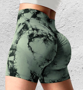 Pantalones cortos de gimnasia personalizados de cintura alta para mujer, 25 colores, pantalones cortos atléticos de poliéster transpirable para yoga y ciclismo, botín para correr - Product Image 2