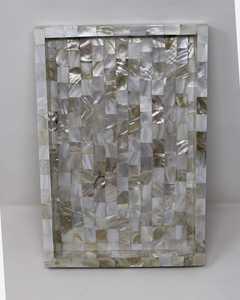 Bandeja de servicio con incrustaciones de hueso de fregona floral de madera natural hecha a mano de alta calidad personalizada para restaurantes caseros, hoteles de la India. - Product Image 2