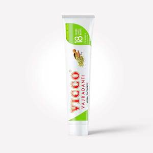 Pasta Ayurvédica Vicco Vajradanti, Sabor Saunf, 18 Hierbas y Corteza de Árboles Esenciales, Previene el Mal Aliento, Para Dientes Fuertes y Saludables - Product Image 1