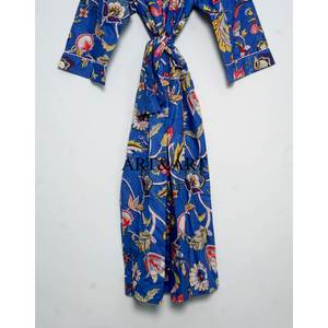 Bata de ducha tipo kimono 100% algodón con estampado a mano, tirantes finos, logo frontal, para mujer, venta al por mayor - Product Image 5