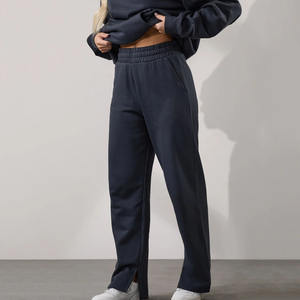 กางเกงวอร์มผ้าคอตตอนผสมผ้านุ่มสำหรับผู้หญิงกางเกงวิ่งผ้าขนแกะขาตรงสีน้ำเงินเข้มกางเกงและกางเกงขายาวสำหรับผู้หญิง - Product Image 1