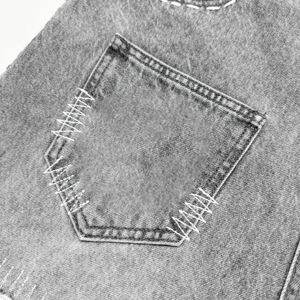 OEM High Quality Solid Eco-Friendly Streetwear Casual Style Rhinestone Denim <b>Shorts</b> <b>for</b> <b>Men</b> Customized Colors Drawstring Closure - Product Image 3