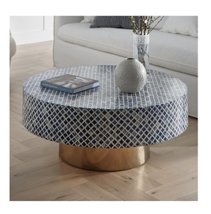 Muebles de sala de estar para el hogar más atractivos, mesa con incrustaciones de hueso, mesa con incrustaciones de hueso de forma redonda, alta demanda - Product Image 4