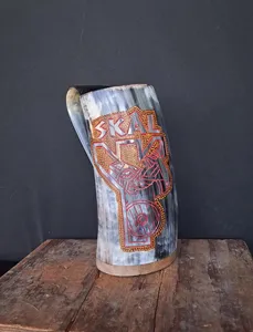 แก้วน้ำดื่มรูปควายฮอร์นสุดหรูสำหรับคนรักสไตล์ยุคกลางแก้วมักทำจากเขาควายธรรมชาติสำหรับประสบการณ์การดื่มแบบดั้งเดิม - Product Image 5